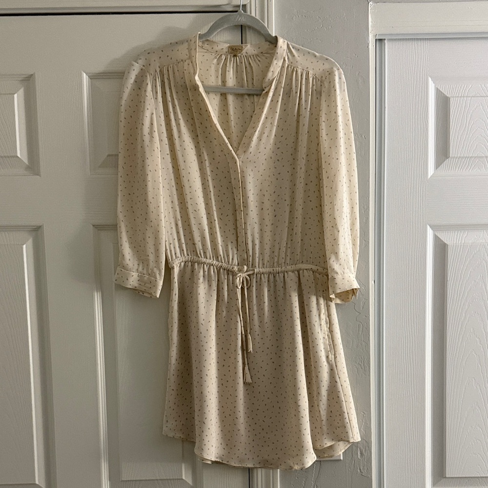 Elegant Cream Polka Dot Dress